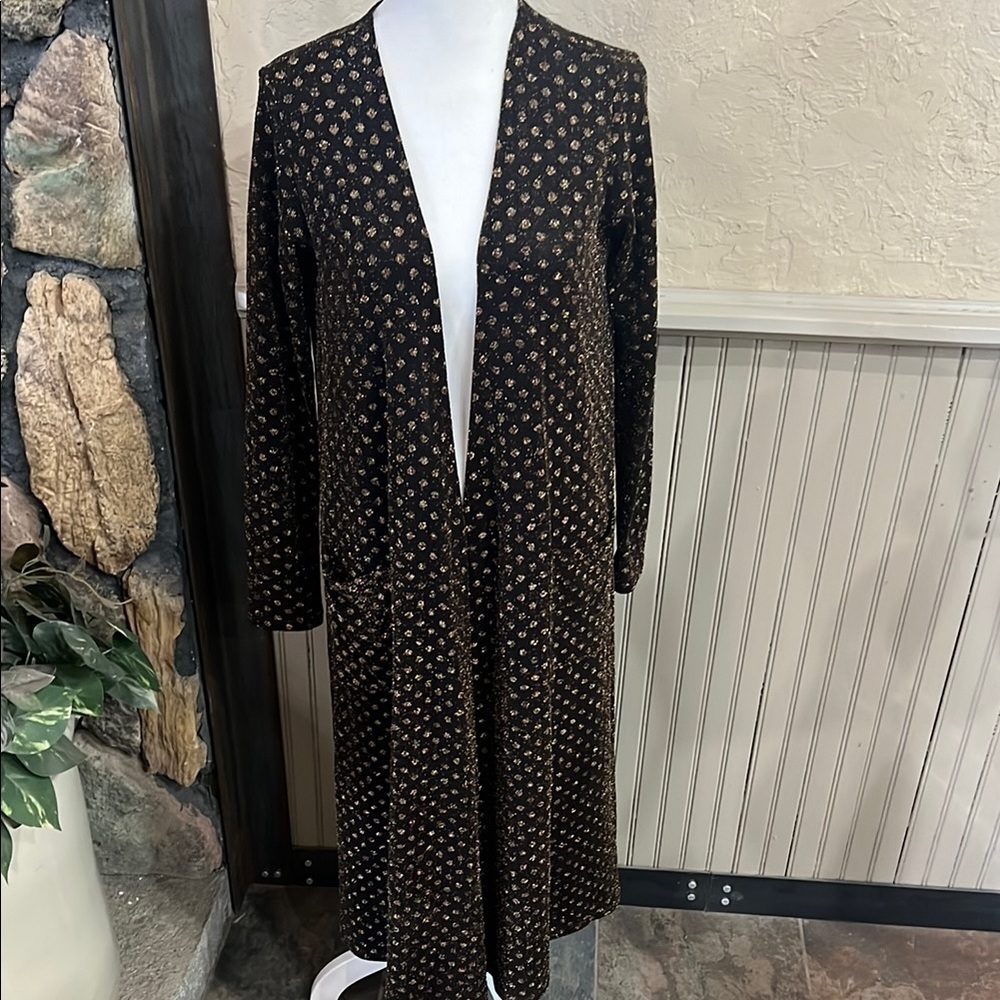 LuLaRoe Black and Gold Cardigan